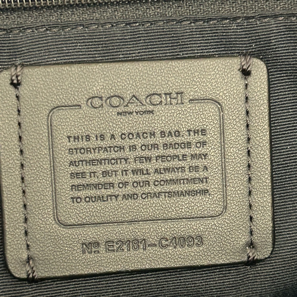 COACH 2 Piece Court Ruched Nylon w/Leather Trim Tote Bag & Boxy Pouch - Picture 12 of 13